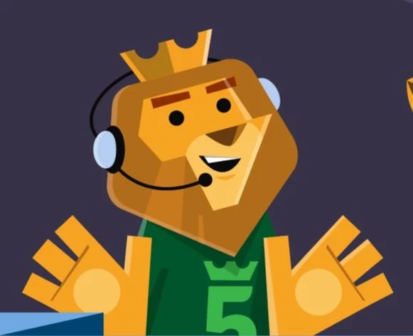 The Big 5 Games lion wearing a gaming headset